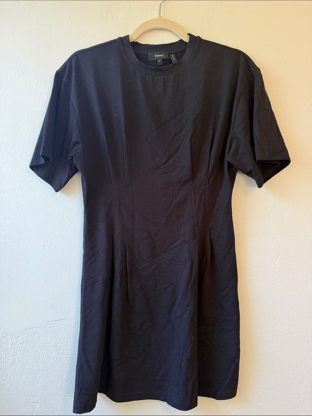 Theory Black Short-Sleeve Mini Dress
